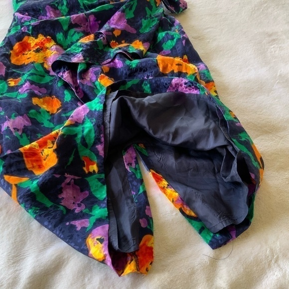 VINTAGE Silk Studio Floral Mini Dress - Picture 4 of 6